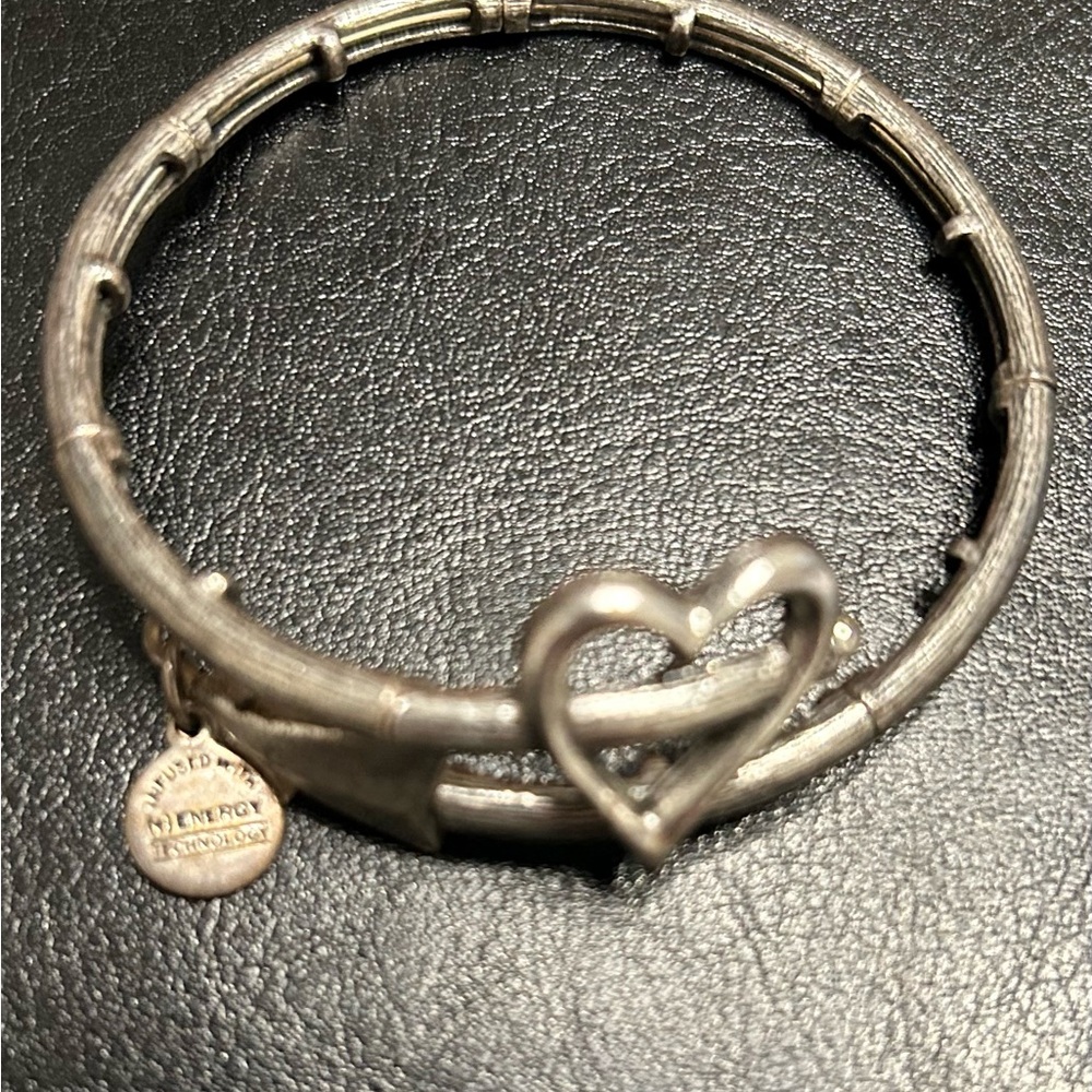 Alex and Ani Vintage Silver Cupids Heart and Arrow Wrap Bracelet